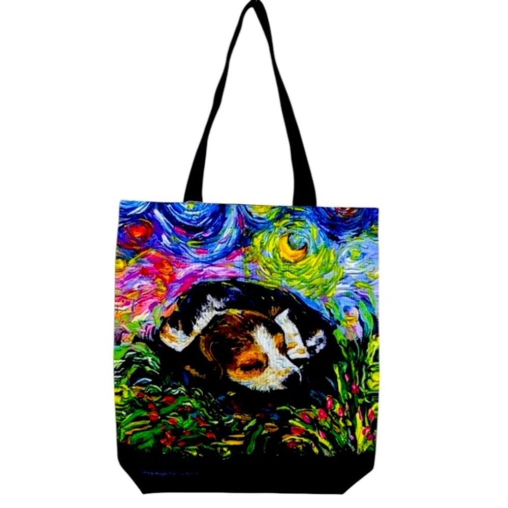Aja Trier - 2/$35 - ‘Starry Night- Beagle’ tote. 15” x 16” NWT